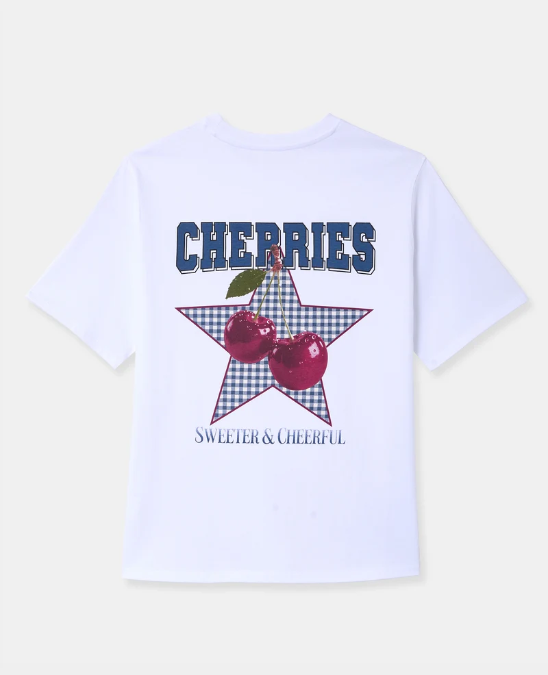 T-shirt oversize avec print poitrine et dos