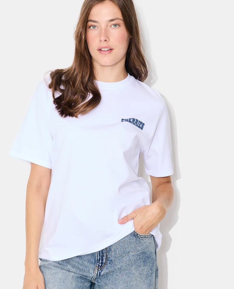 T-shirt oversize avec print poitrine et dos