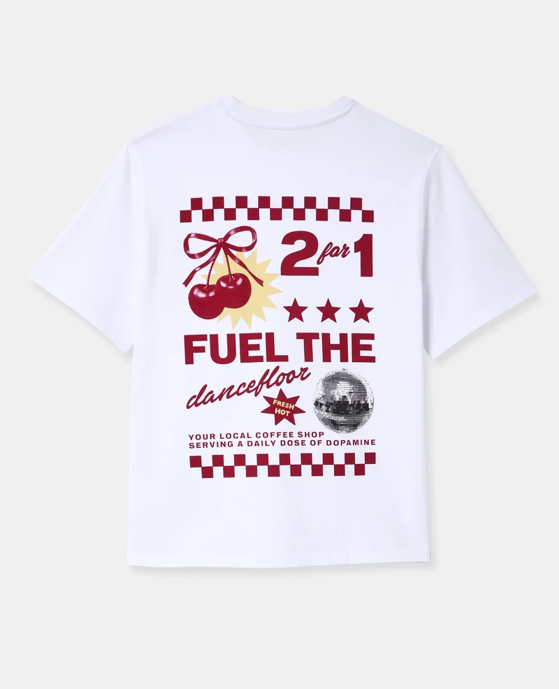 T-shirt oversize avec print poitrine et dos