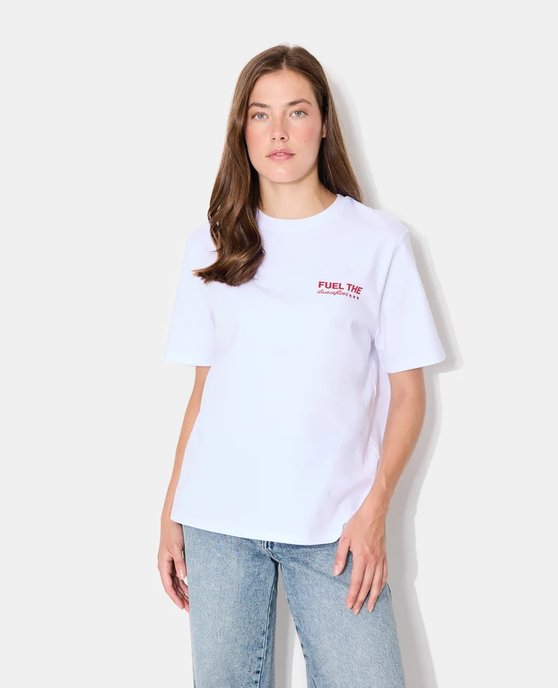 T-shirt oversize avec print poitrine et dos