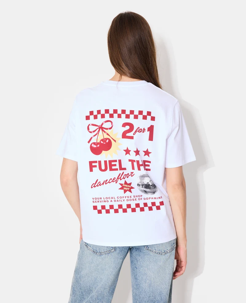 T-shirt oversize avec print poitrine et dos
