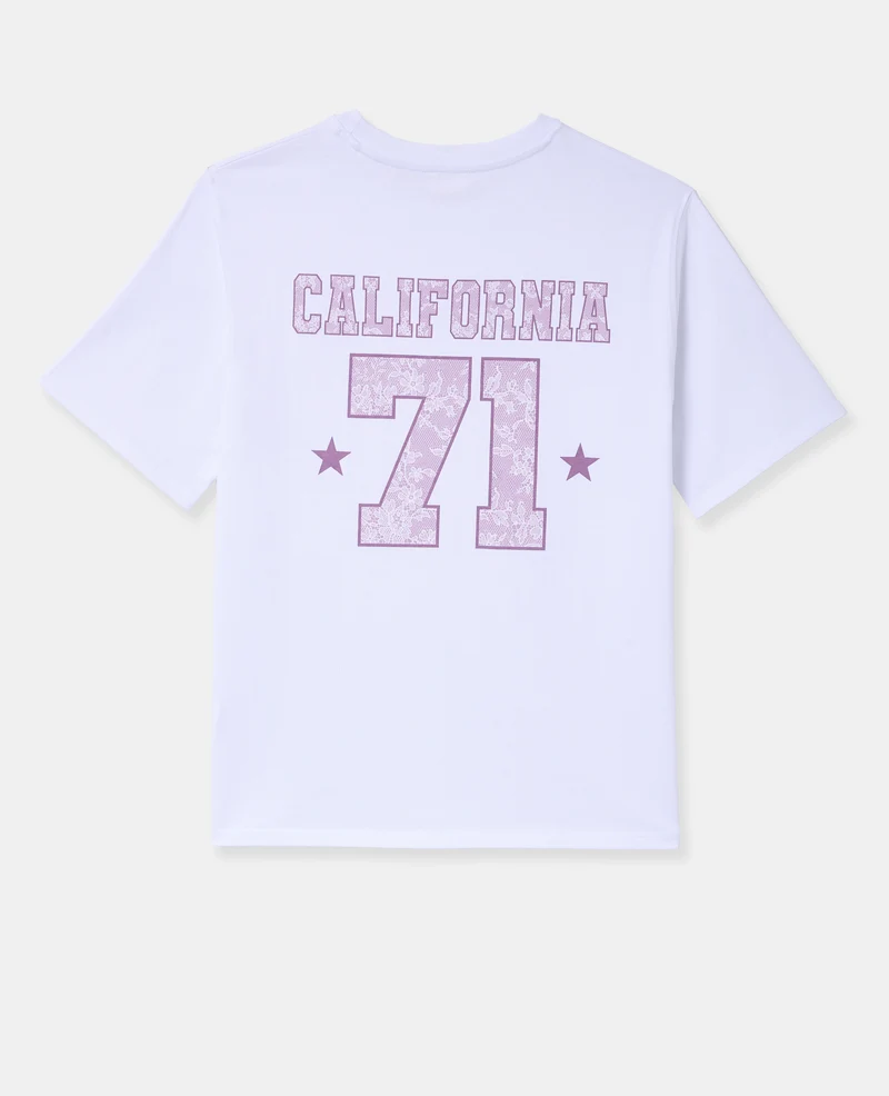 T-shirt oversize avec print poitrine et dos