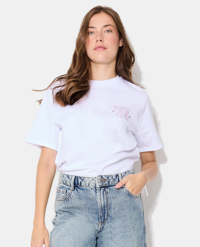 T-shirt oversize avec print poitrine et dos