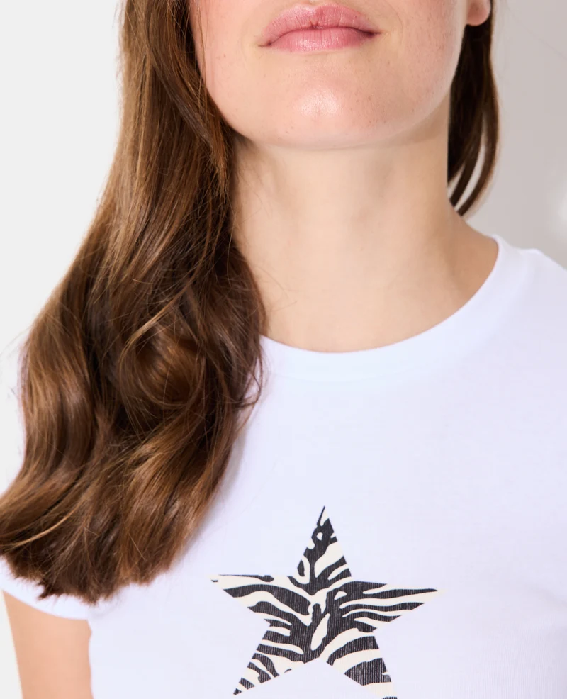 T-shirt ajusté avec print étoile zébrée