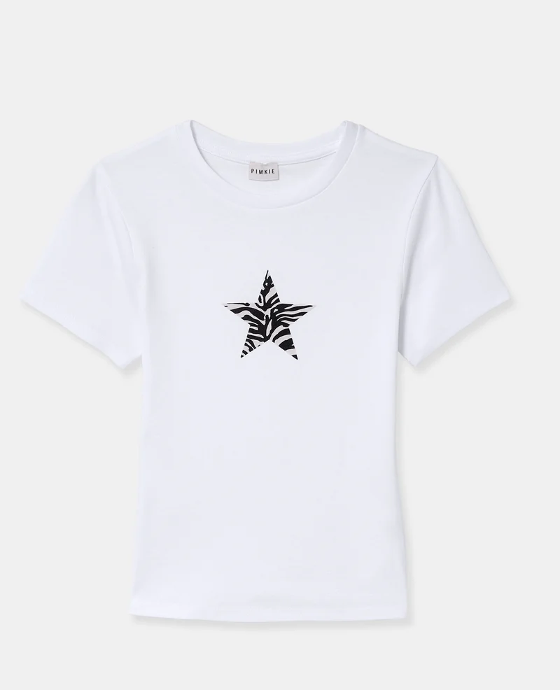 T-shirt ajusté avec print étoile zébrée