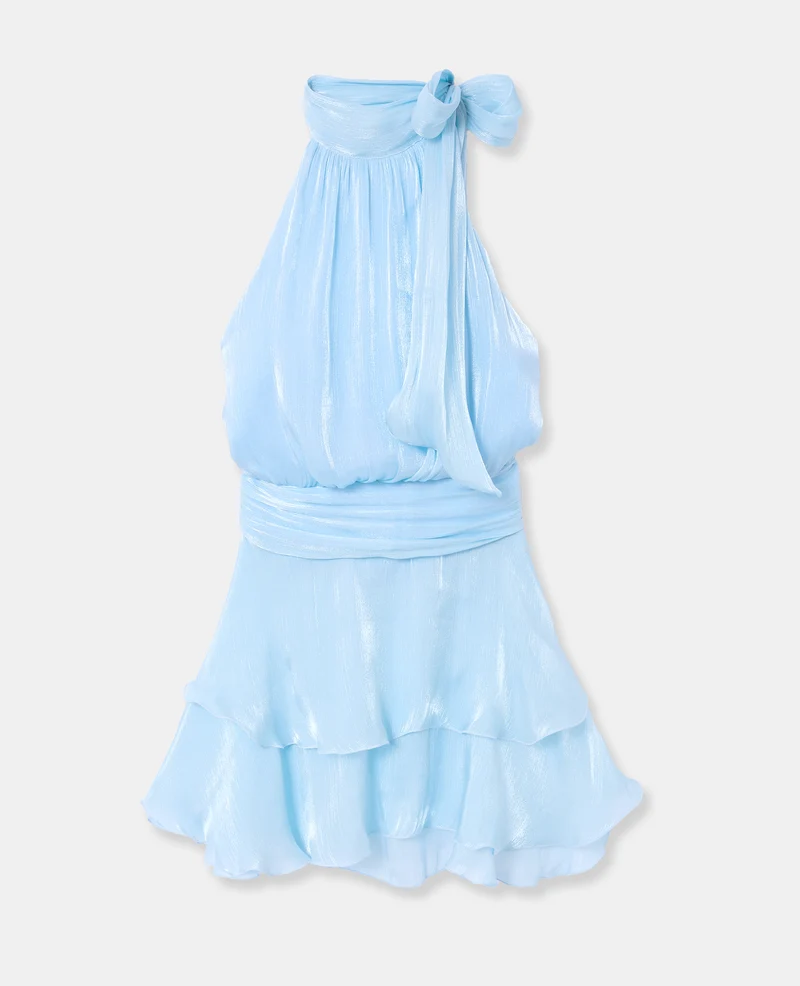 Robe courte dos-nu en satin