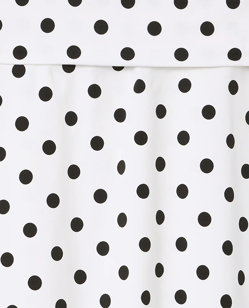 Jupe trapèze en maille motif pois
