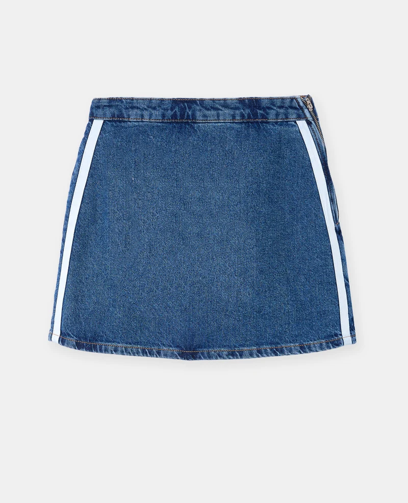 Jupe-short en jean avec bandes contrastées