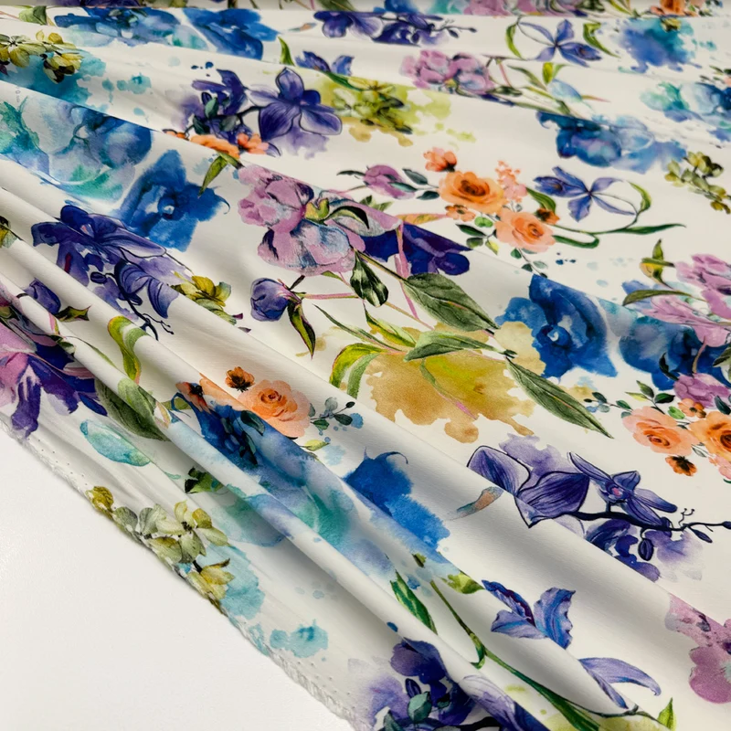 Tissu Satin, Coton Viscose Stretch - Orchidea