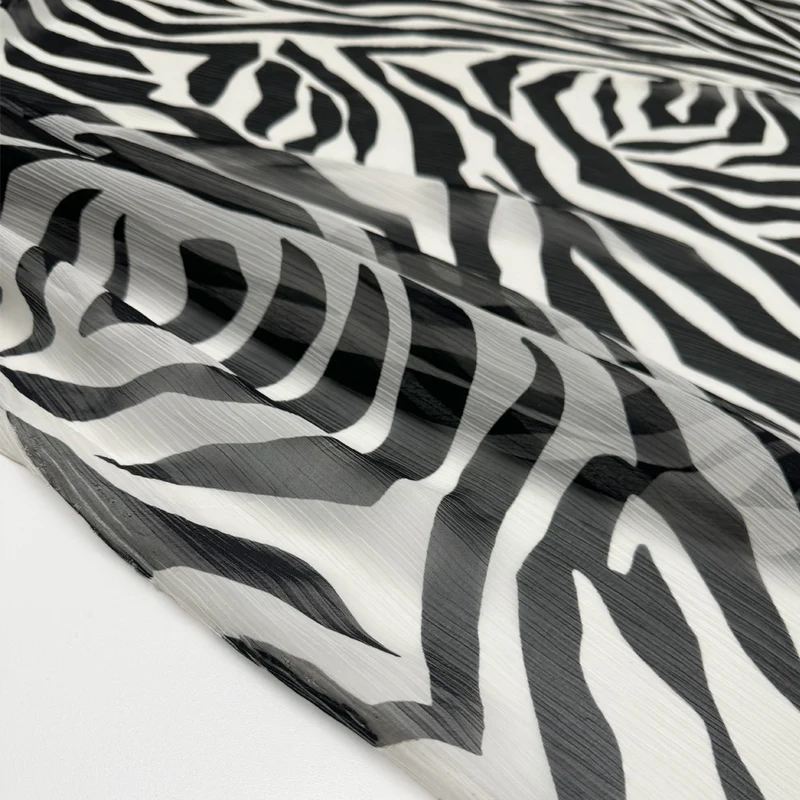 Tissu Mousseline Crinkle, Soie - Zebrata
