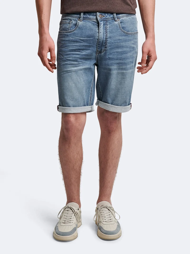 Bermuda en coton mélangé gauffré