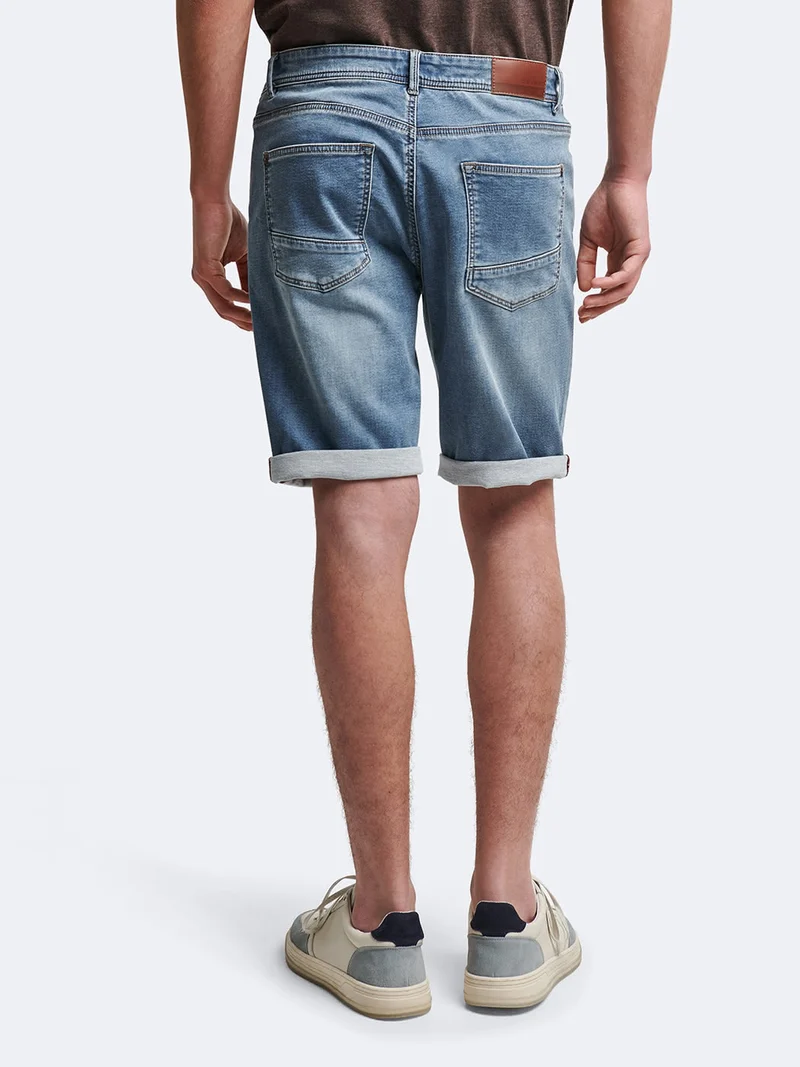 Bermuda en coton mélangé gauffré