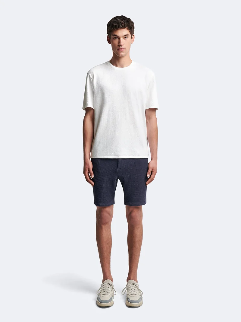 Bermuda en coton mélangé gauffré