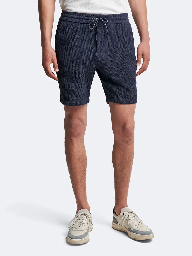 Bermuda en coton mélangé gauffré
