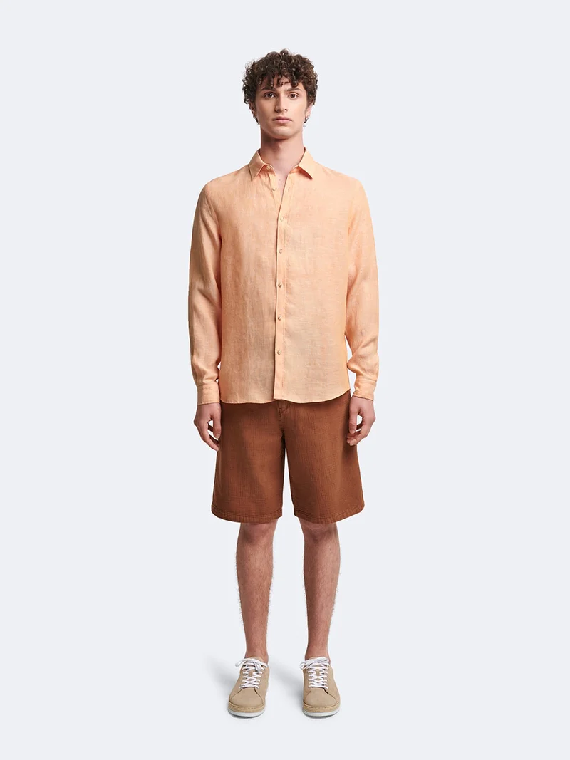 Bermuda en coton faux uni