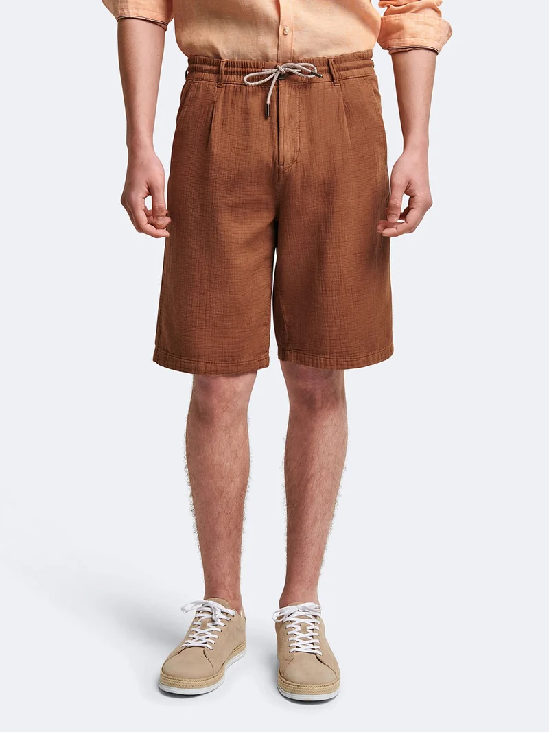 Bermuda en coton faux uni