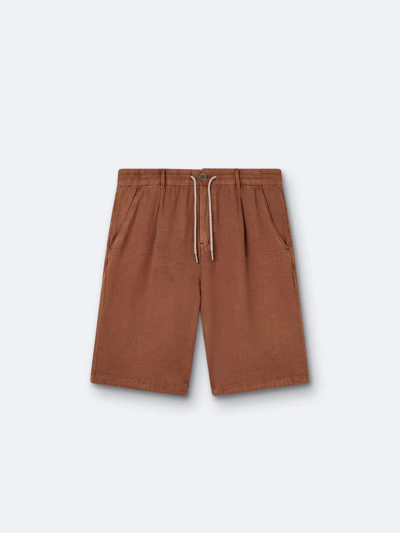 Bermuda en coton faux uni