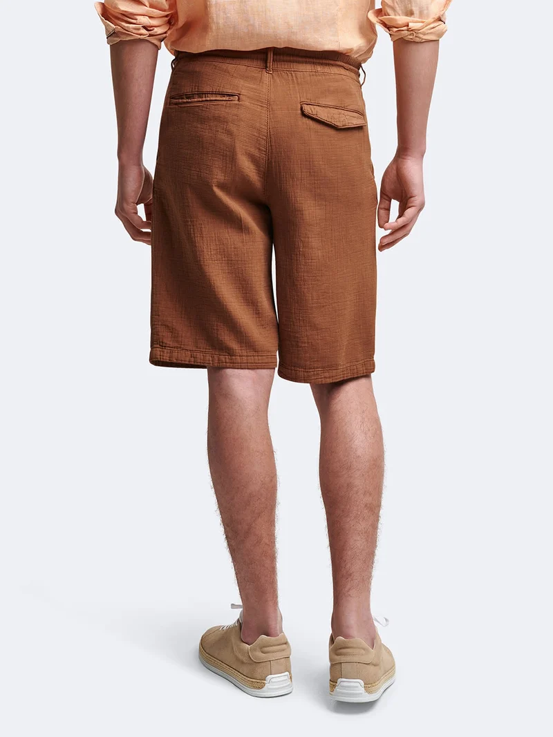 Bermuda en coton faux uni