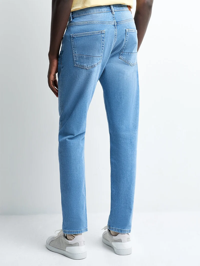 Jean slim en coton élasthane bleach