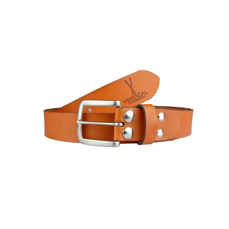 Ceinture cuir véritable camel large