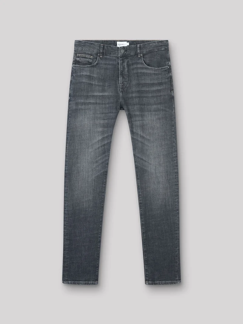 Jean denim regular en coton mélangé