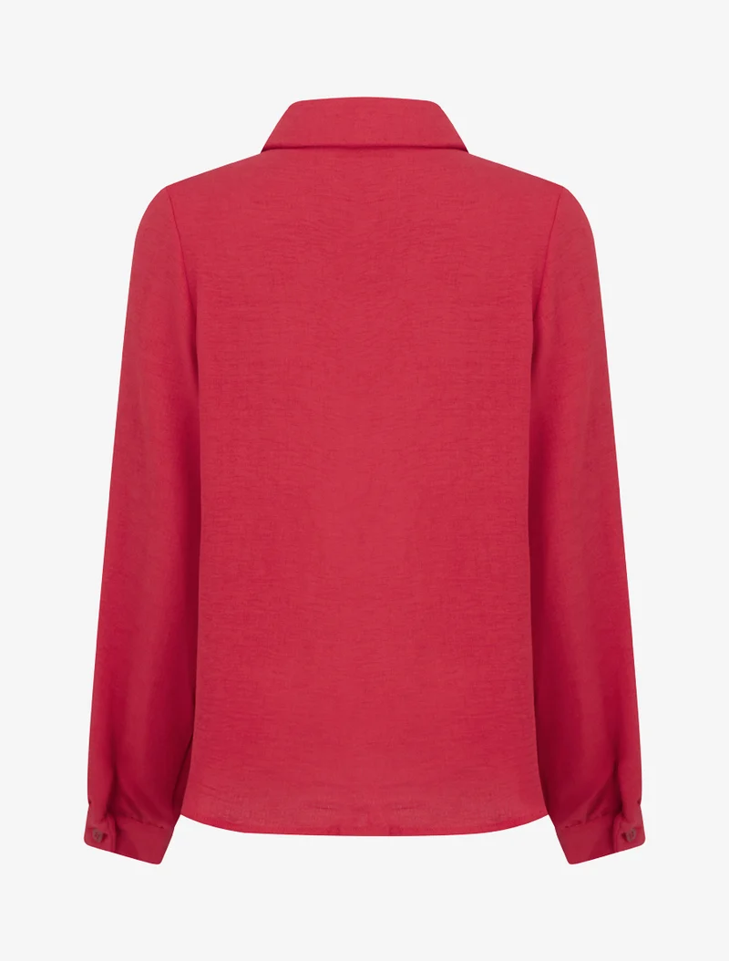 Chemise fluide empiècement dentelle - Rouge