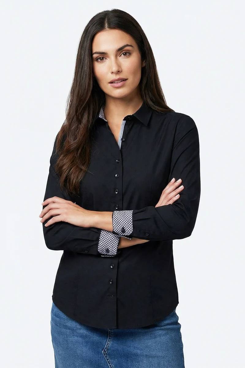 Beatrice Sport Poplin Stretch Women’s Shirt Black