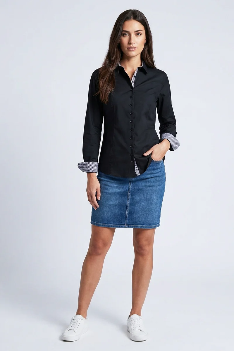 Beatrice Sport Poplin Stretch Women’s Shirt Black
