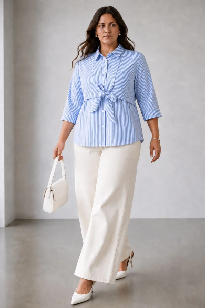 Seralise|Cotton Shirt With Tieup