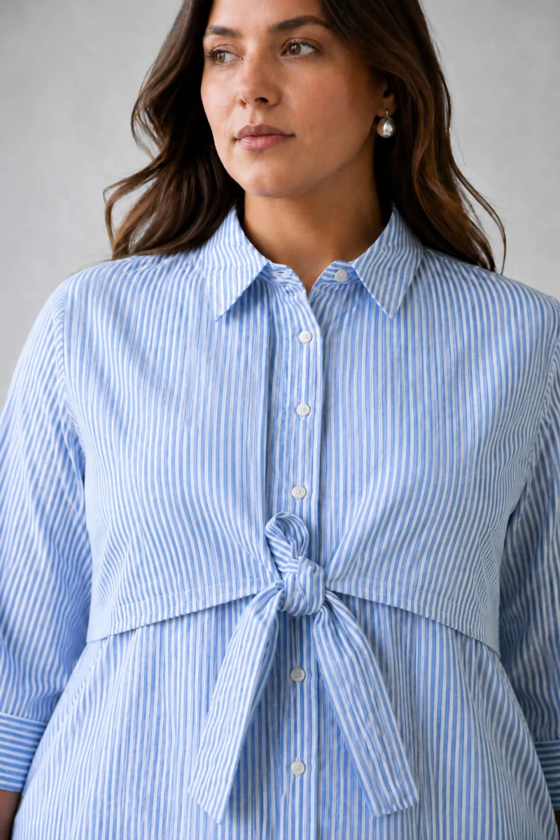 Seralise|Cotton Shirt With Tieup