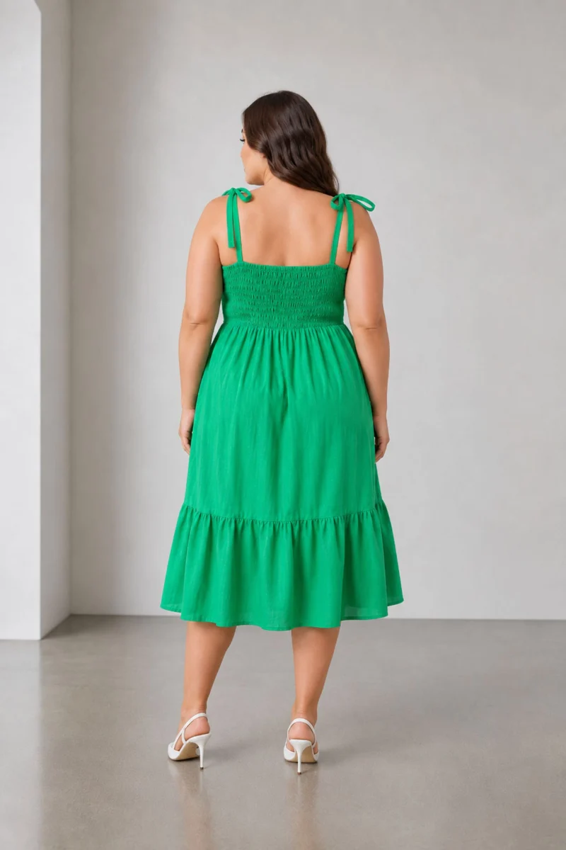 Verdelle|Cotton Smocked Bodice Dress