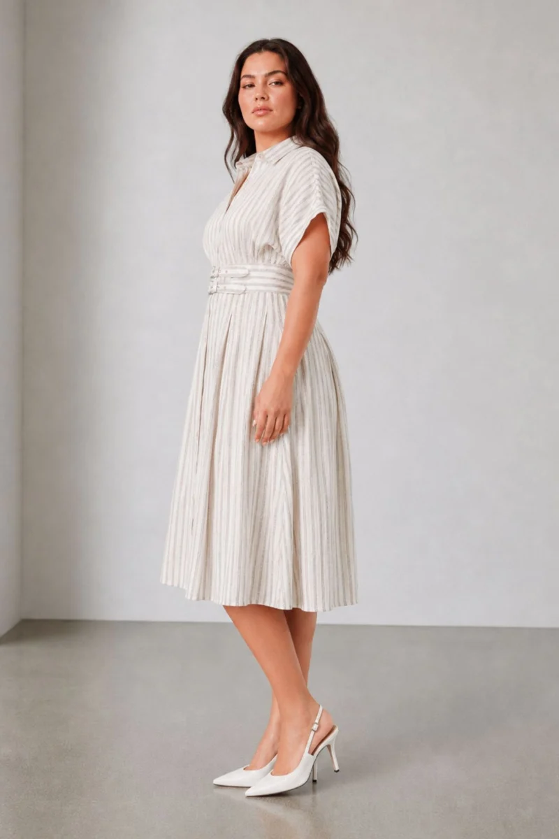 Crispelle|Cotton Double Belted Midi Dress