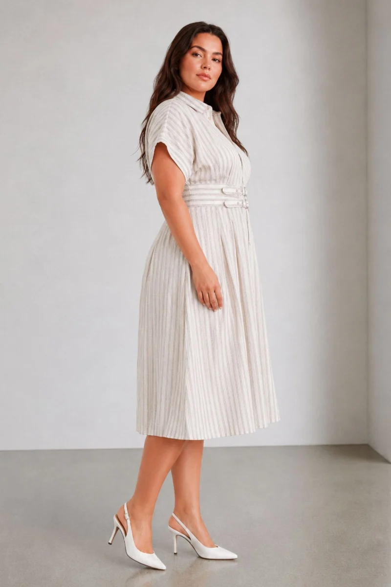 Crispelle|Cotton Double Belted Midi Dress