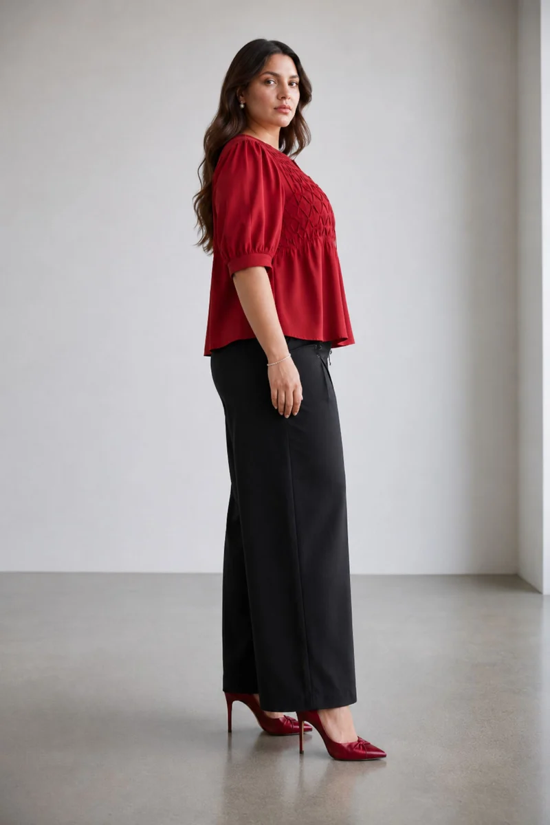 Kalina|100% Cotton Pintuck Top