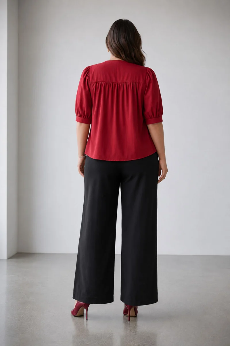 Kalina|100% Cotton Pintuck Top