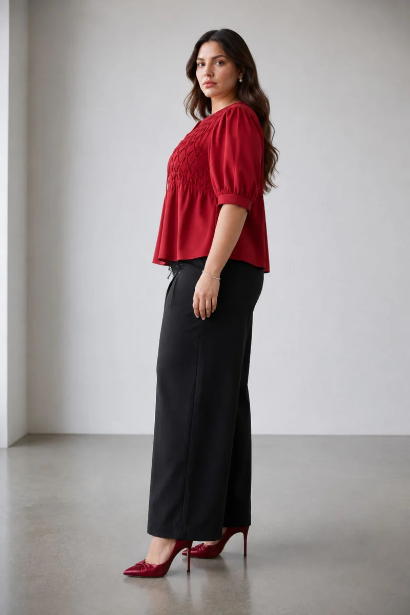 Kalina|100% Cotton Pintuck Top
