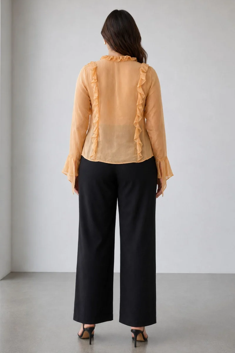Celesse|100% Viscose Top With Ruffle Detail