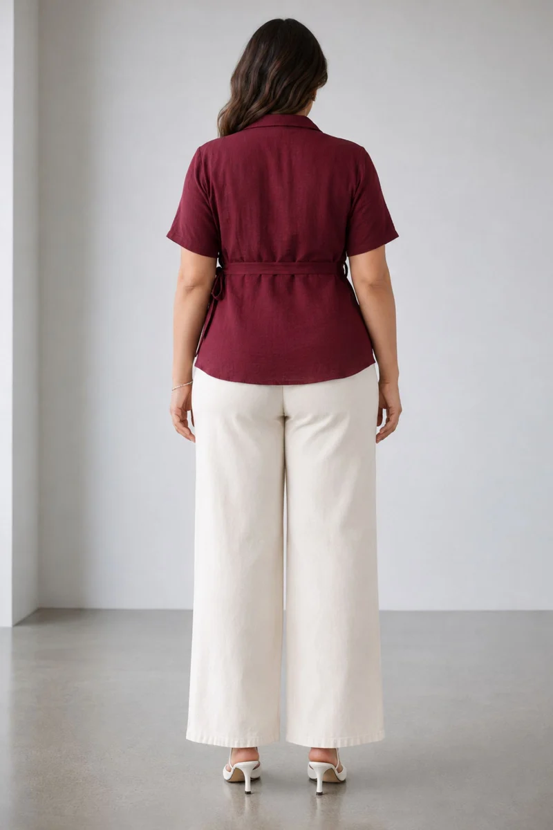 Ravela|Viscose Wrap Style Shirt