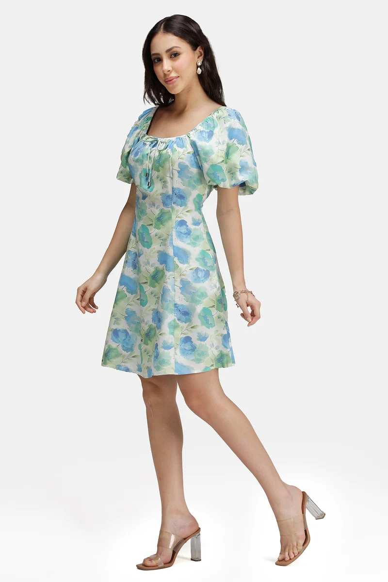 Aaravi|100% Viscose Printed Mini Dress