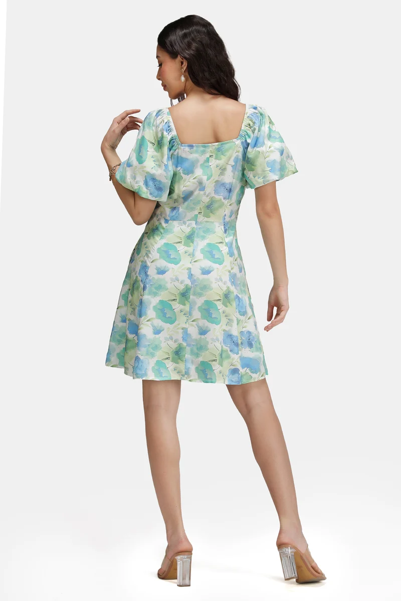 Aaravi|100% Viscose Printed Mini Dress