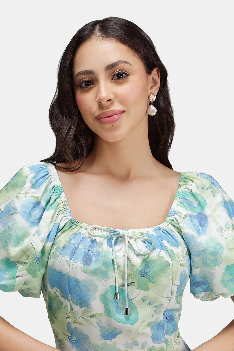 Aaravi|100% Viscose Printed Mini Dress