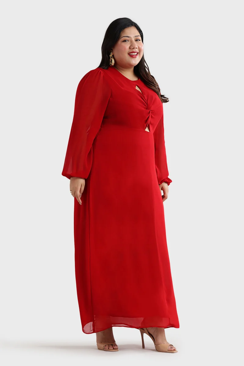 Adtis|Viscose Maxi Dress With Twist Front