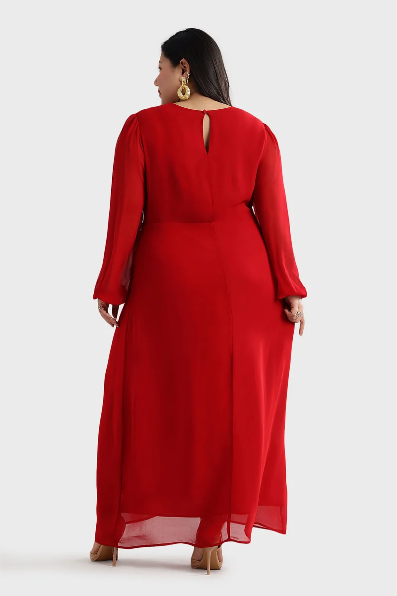 Adtis|Viscose Maxi Dress With Twist Front