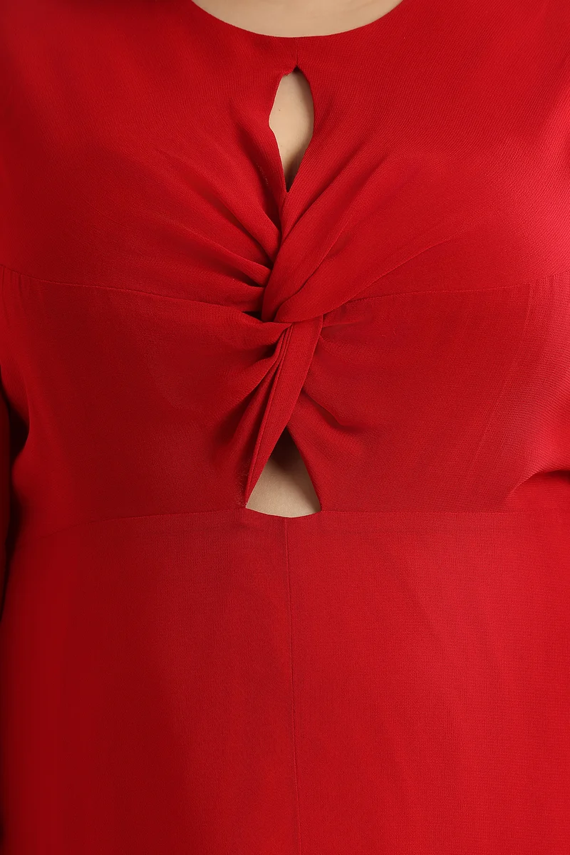 Adtis|Viscose Maxi Dress With Twist Front