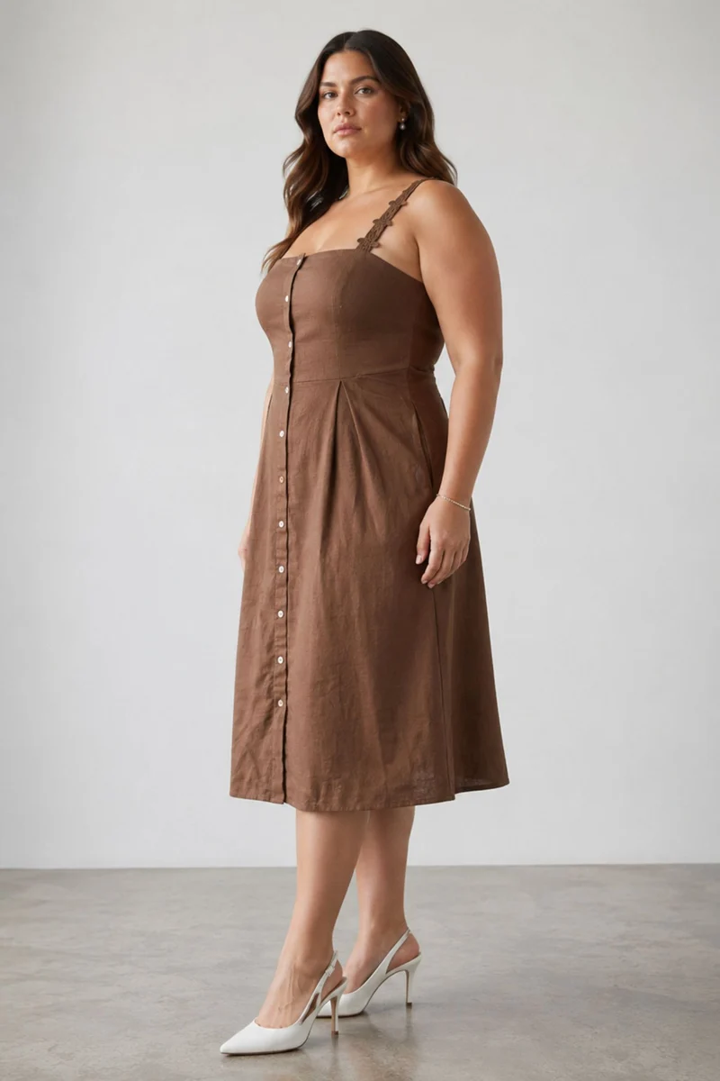 Emoria|100% Cotton Lace Patch Dress