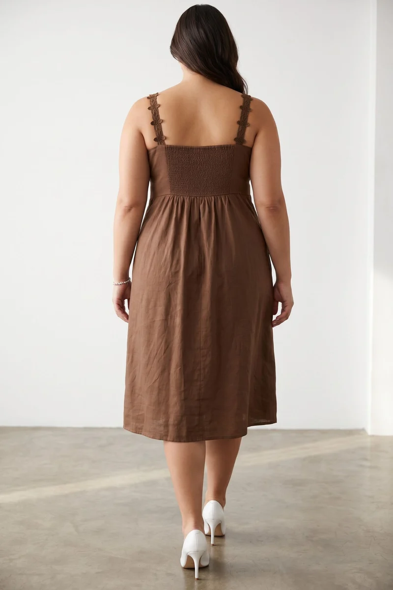 Emoria|100% Cotton Lace Patch Dress