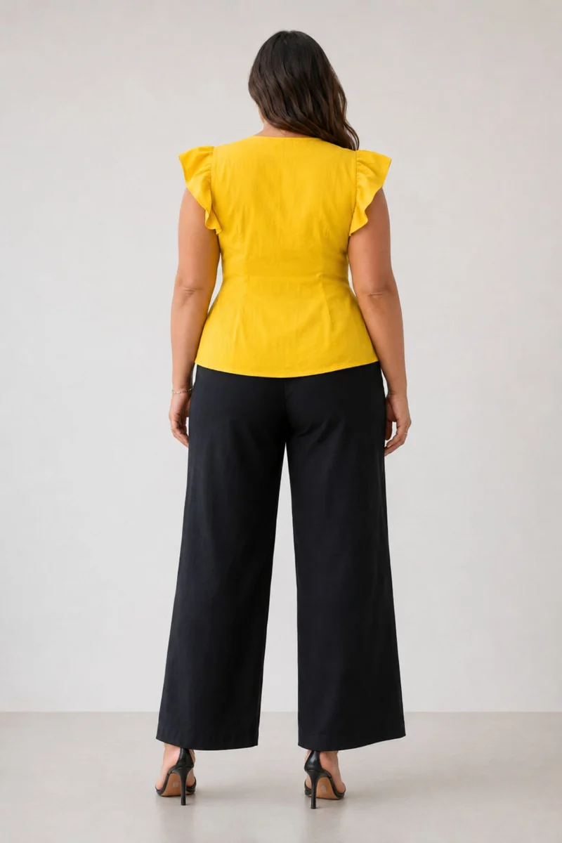 Emelia|Linen Pleated Pelum Top