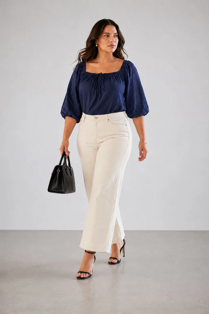 Elaris|100% Cotton Off Shoulder Top