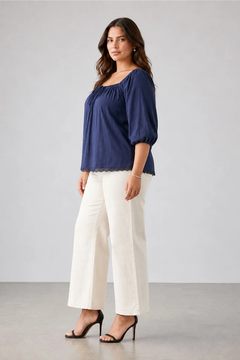Elaris|100% Cotton Off Shoulder Top