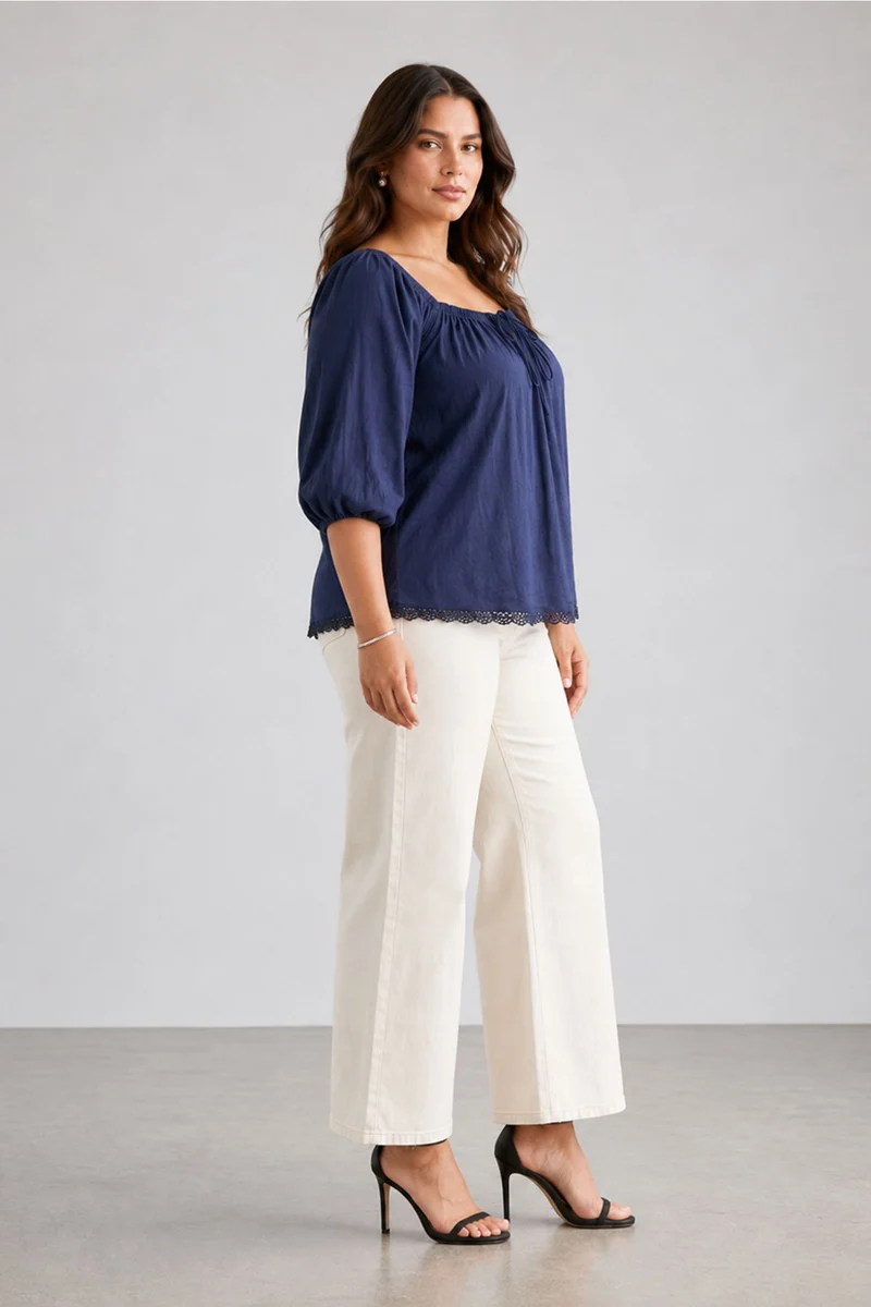 Elaris|100% Cotton Off Shoulder Top